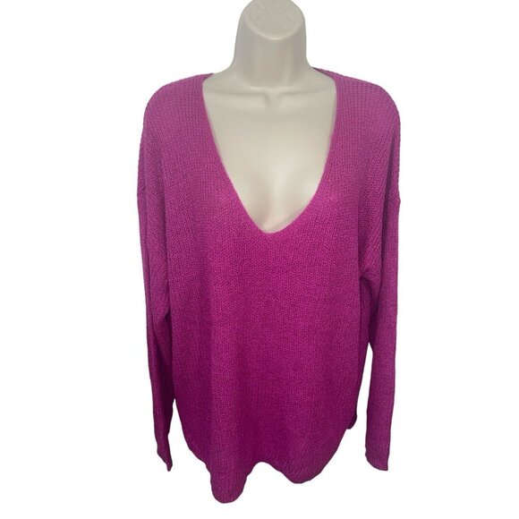 A BEAUTIFUL SOUL by Altar'd State Womens Plus Size 1X (A) V-Neck Fuchsia - Picture 2 of 12